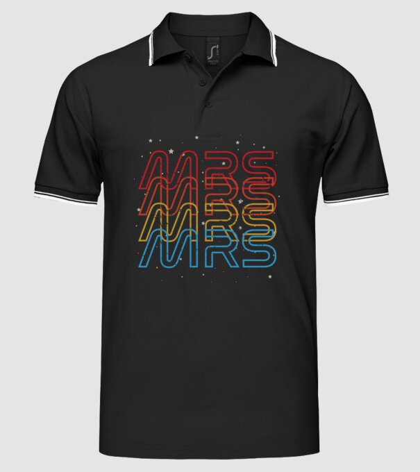 Retro vintage nasa couple mrs model negru pe tricou