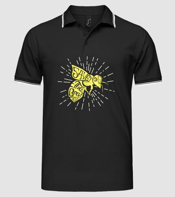 Save the bees model negru pe tricou