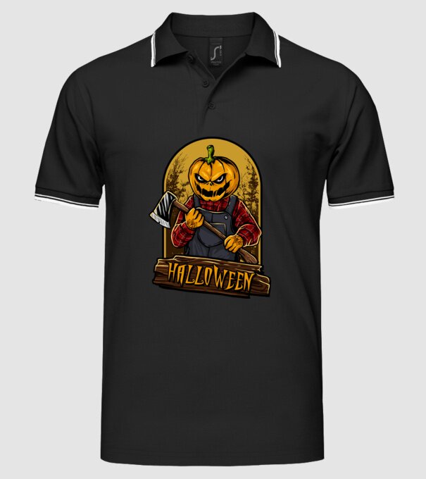 Scary halloween model negru pe tricou