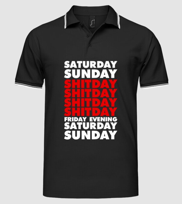 Shitday model negru pe tricou