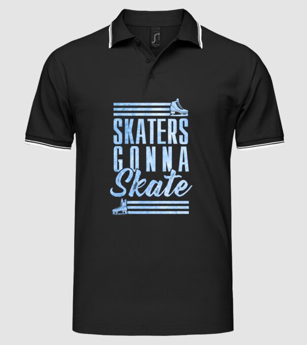 skaters gonna skate model negru pe tricou
