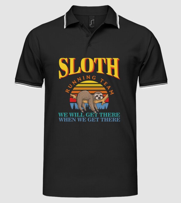 SLOTH running team model negru pe tricou