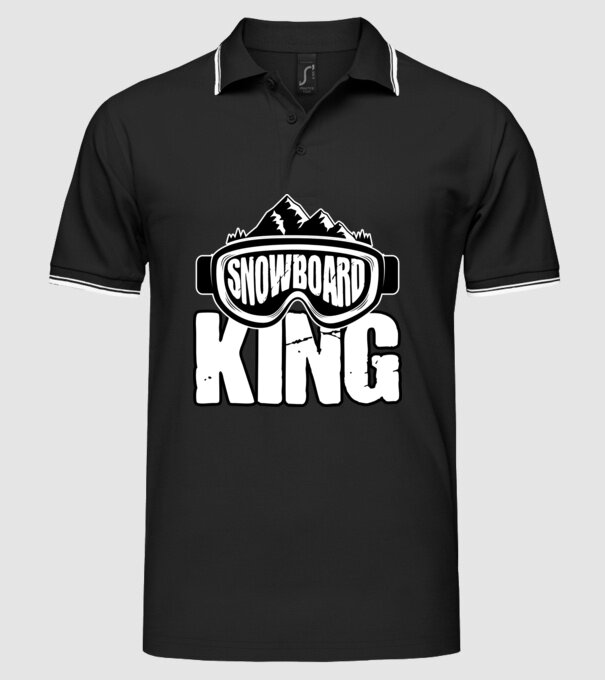 Snowboard king 01 model negru pe tricou