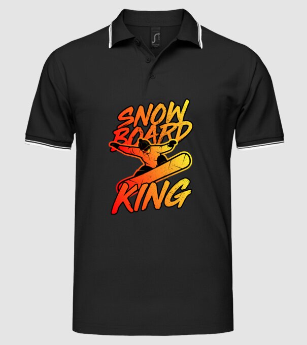 snowboard king model negru pe tricou