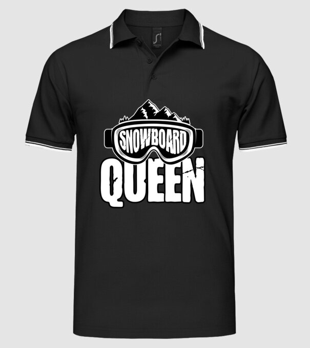 snowboard queen 01 model negru pe tricou