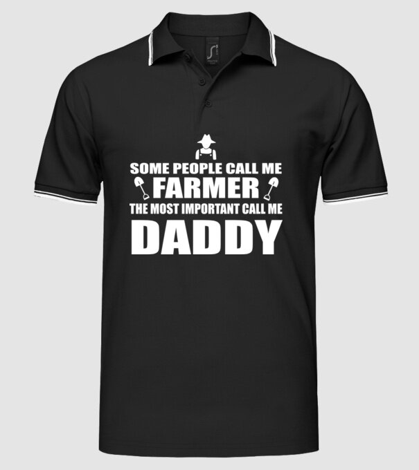 Some people call me farmer pentru Tata model negru pe tricou