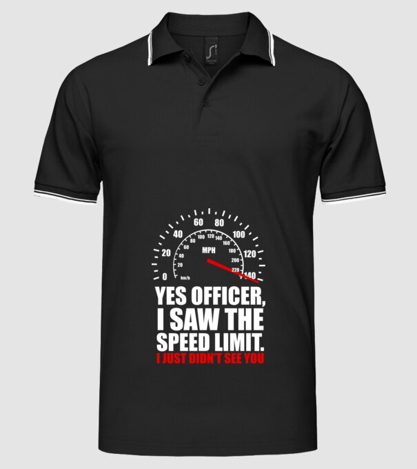 Speed limit model negru pe tricou