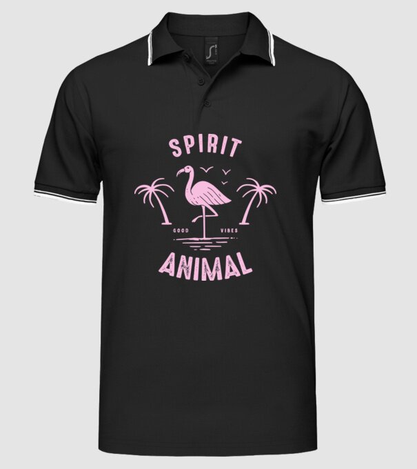 SPIRIT ANIMAL model negru pe tricou