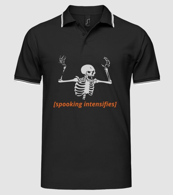 Spooking intensifies model negru pe tricou