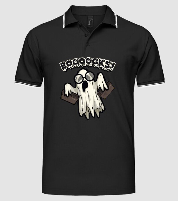 Spooky boookworm model negru pe tricou