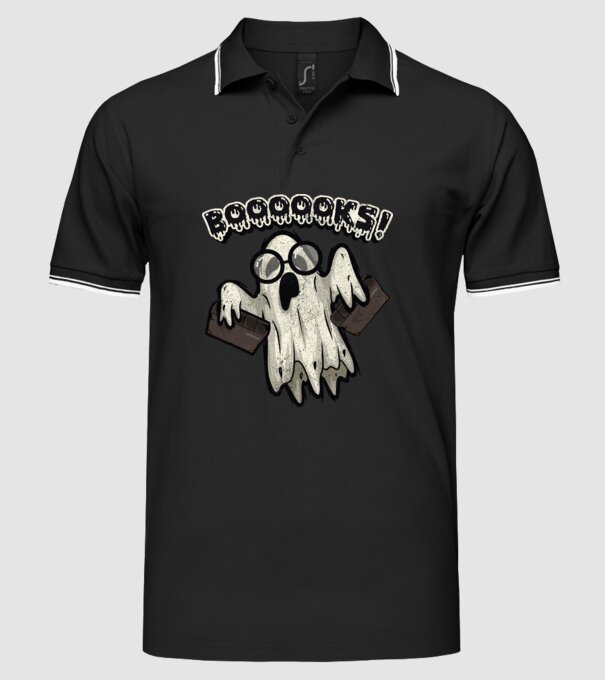 Spooky booookworm model negru pe tricou