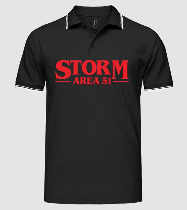 storm area 51 stranger model negru pe tricou