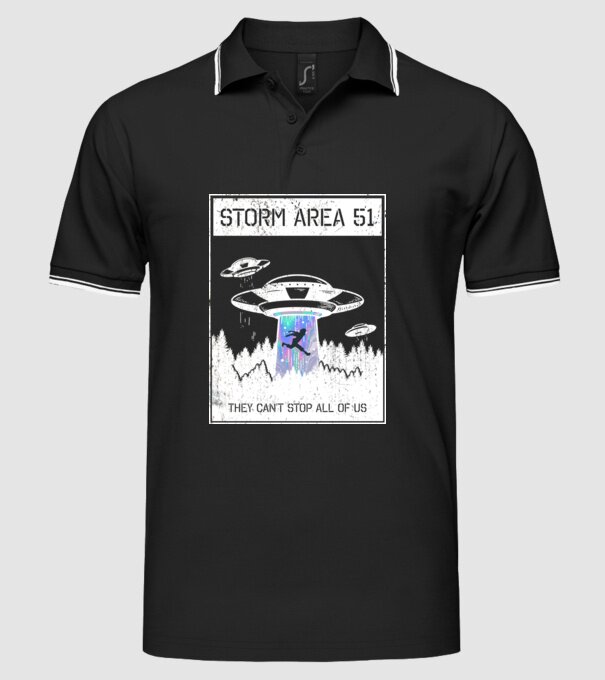 'Storm area 51 - They can''t stop all of us' model negru pe tricou