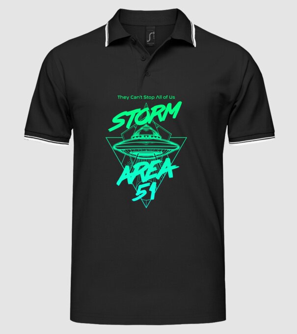 Storm area 51 ufo green model negru pe tricou