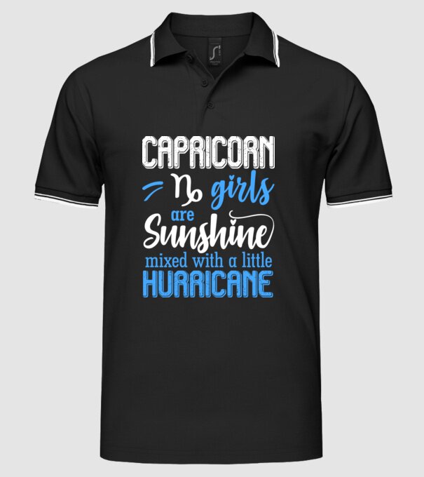 Sunshine with Hurricane CAPRICORN model negru pe tricou
