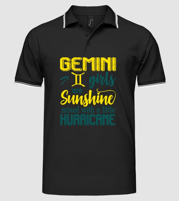 Sunshine with Hurricane GEMINI model negru pe tricou