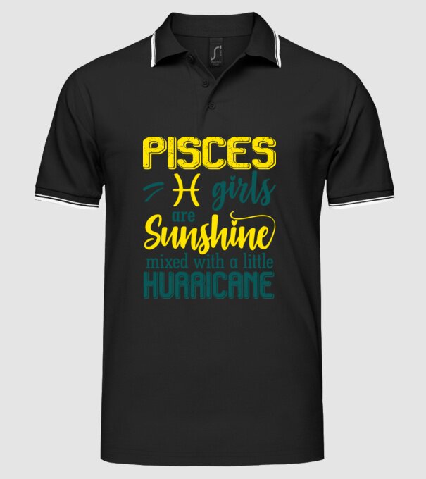 Sunshine with Hurricane PISCES model negru pe tricou