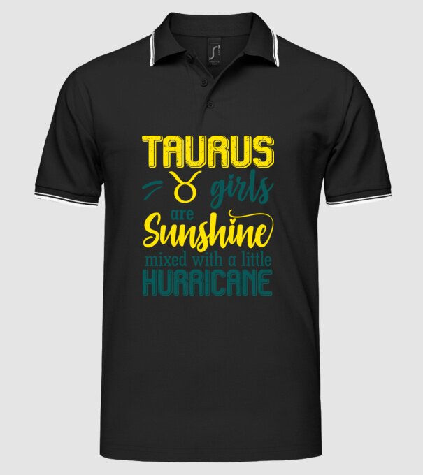 Sunshine with Hurricane TAURUS model negru pe tricou