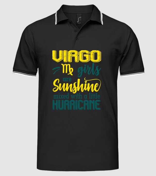 Sunshine with Hurricane VIRGO model negru pe tricou