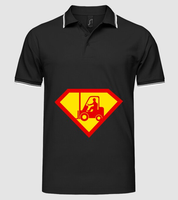 Stivuitorist profesionist model negru pe tricou