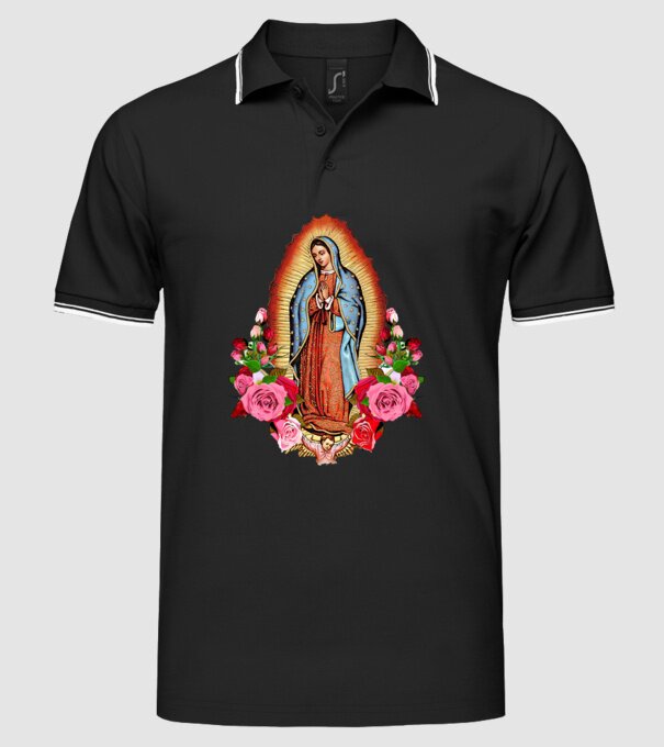 Fecioara Maria model negru pe tricou
