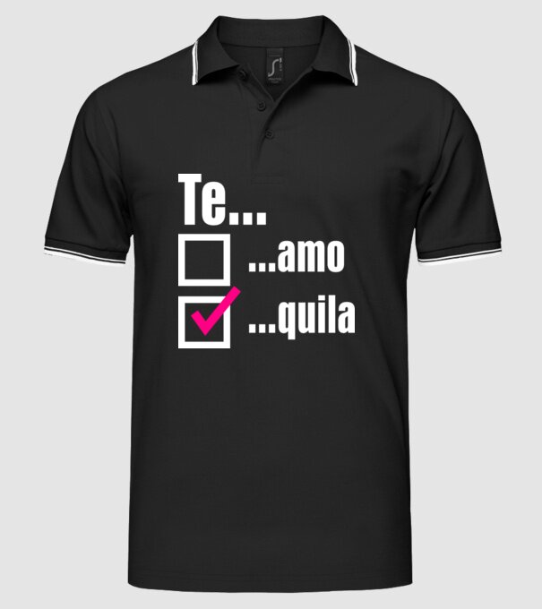 Te...quila model negru pe tricou