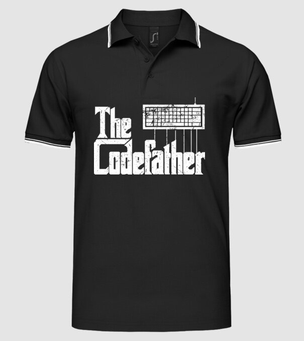 Tricou programator The Codefather model negru pe tricou