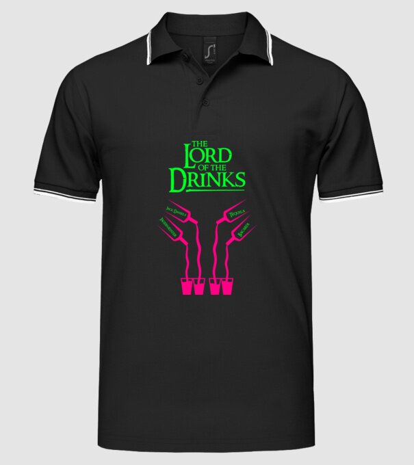 The Lord Of The Drinks model negru pe tricou