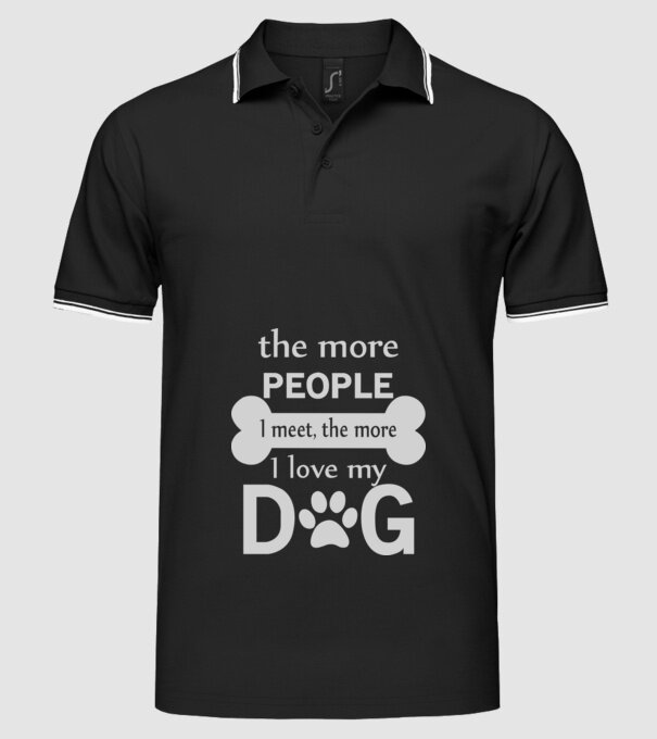 The more people i meet model negru pe tricou