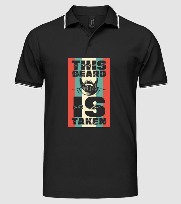 This beard is taken Retro model negru pe tricou