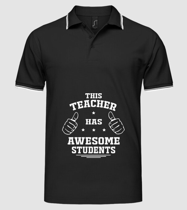 This teacher has awesome students model negru pe tricou