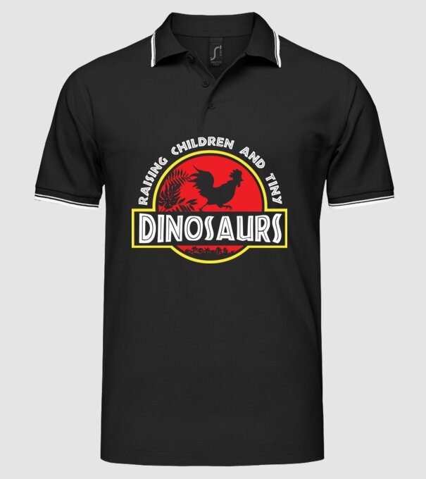 Tiny Dinosaurs model negru pe tricou