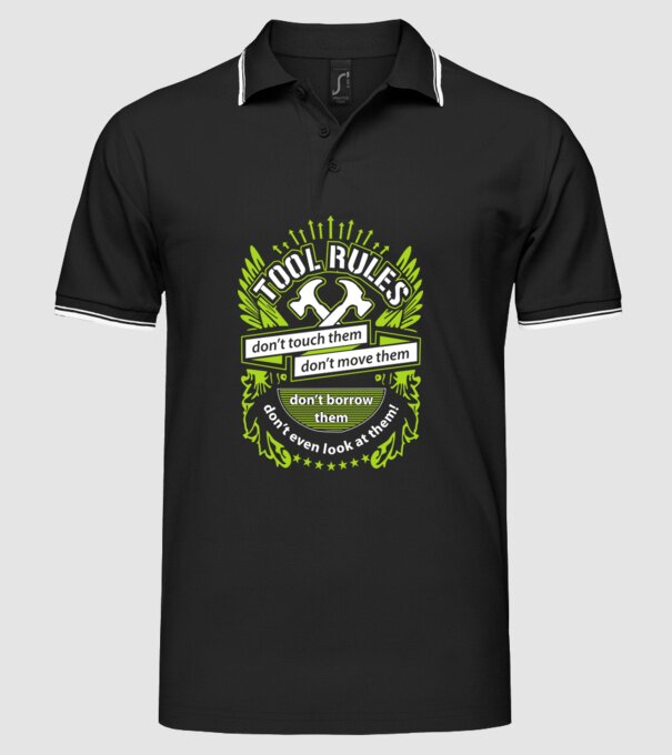Tool rules model negru pe tricou