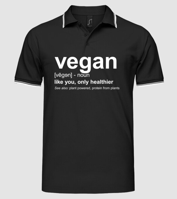 Vegan definition model negru pe tricou