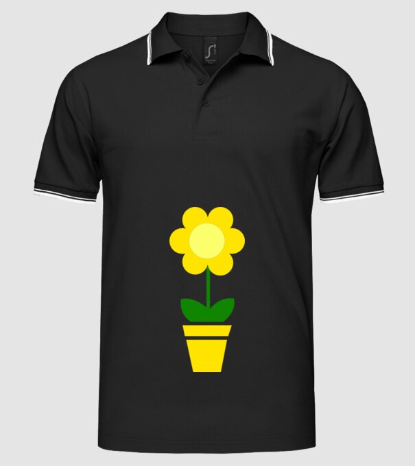 Flower model negru pe tricou
