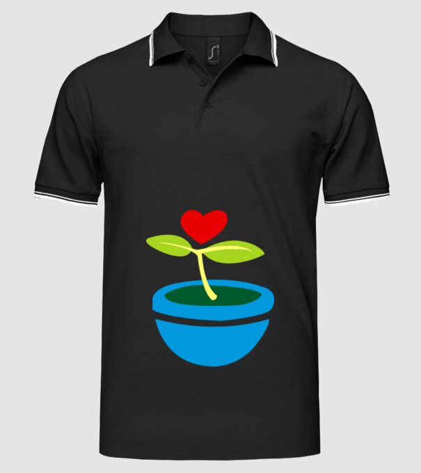 Floricică model negru pe tricou