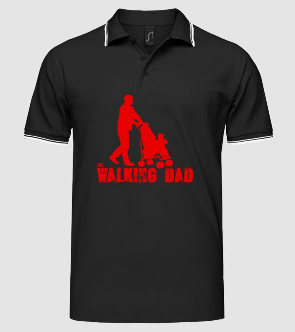 Walking dad model negru pe tricou
