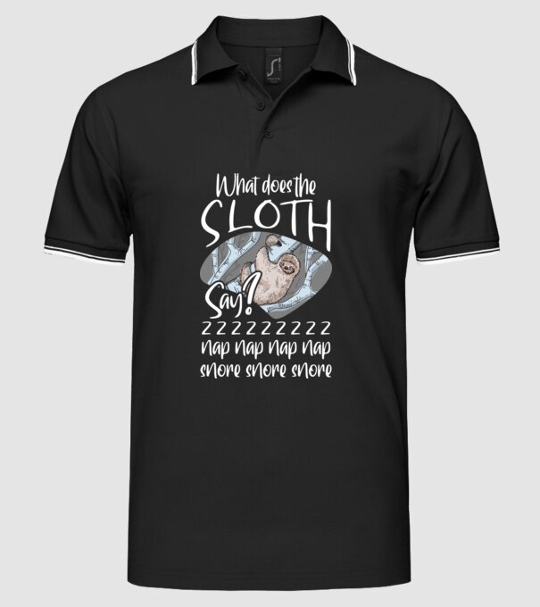 what does the sloth say model negru pe tricou