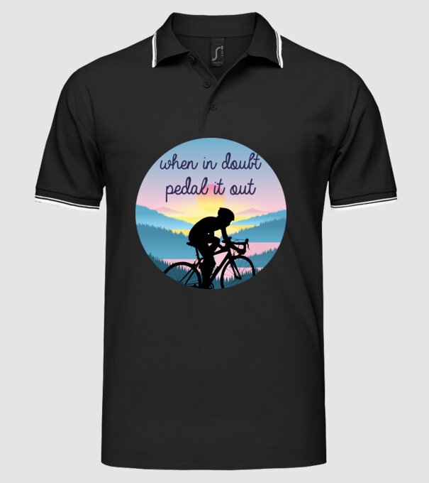 when in doubt model negru pe tricou