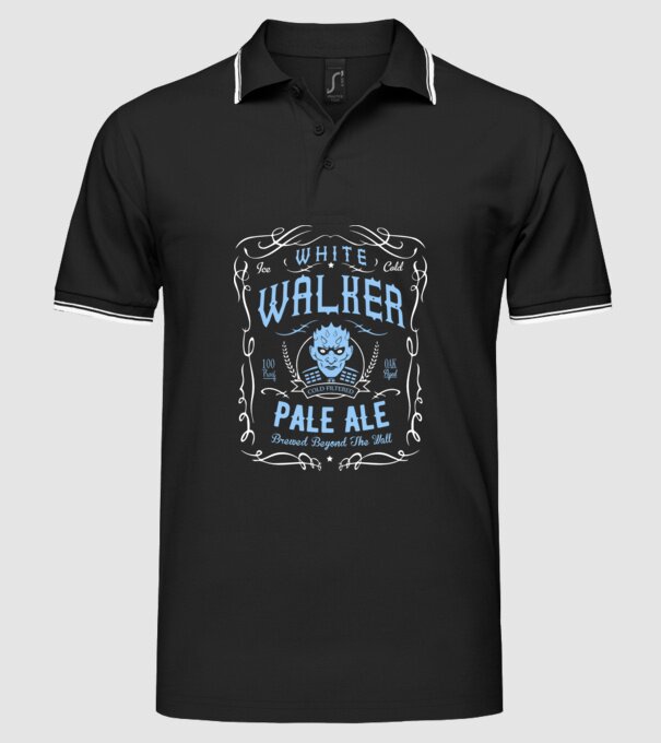 White Walker Pale Ale model negru pe tricou