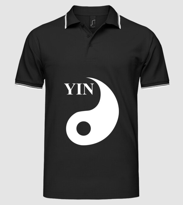 YIN model negru pe tricou
