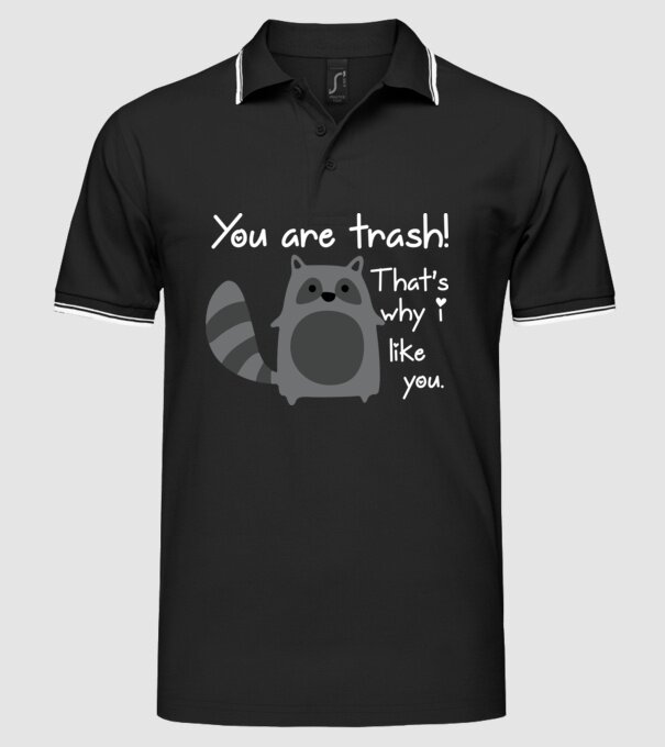 You are trash! model negru pe tricou