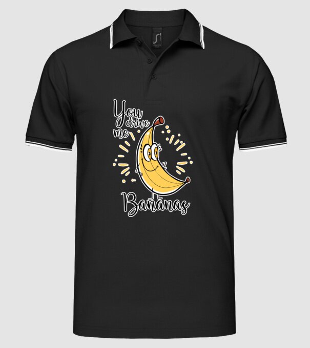 You drive me bananas you are the apple of my eye-01 model negru pe tricou