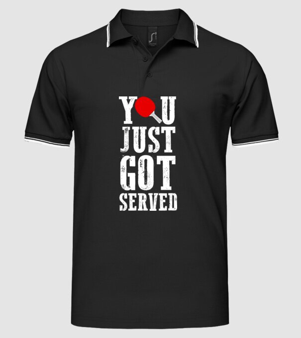 You just got served model negru pe tricou