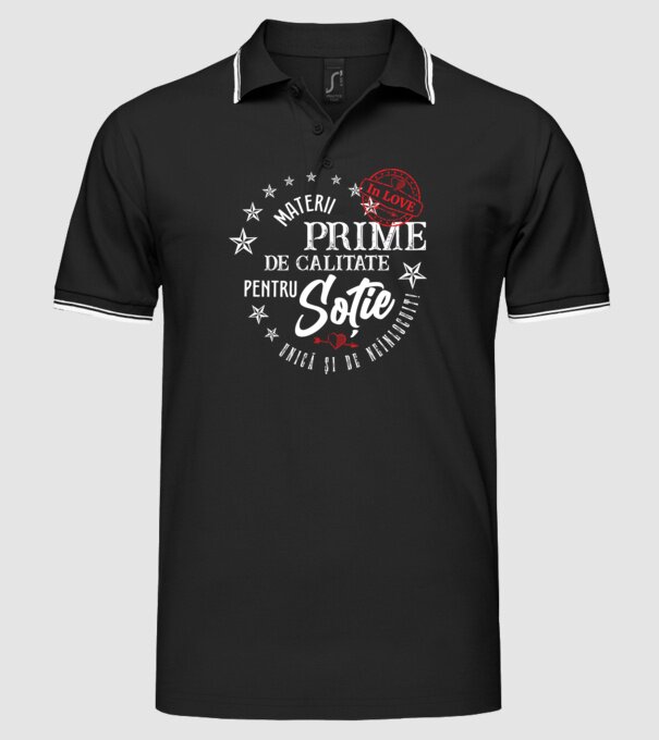 00_Materii prime de calitate pentru soție model negru pe tricou