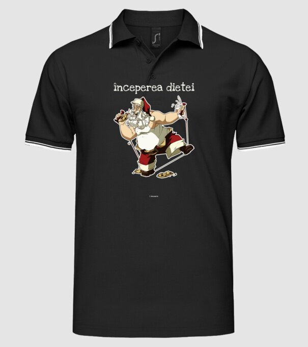 începerea dietei - 1 ianuarie model negru pe tricou