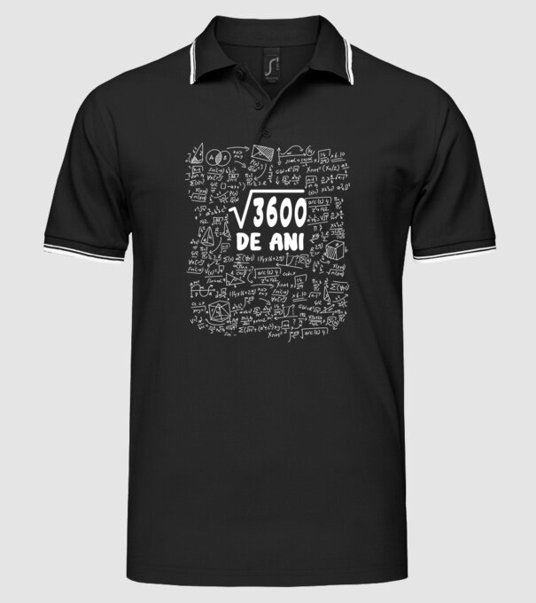 √3600 de ani model negru pe tricou