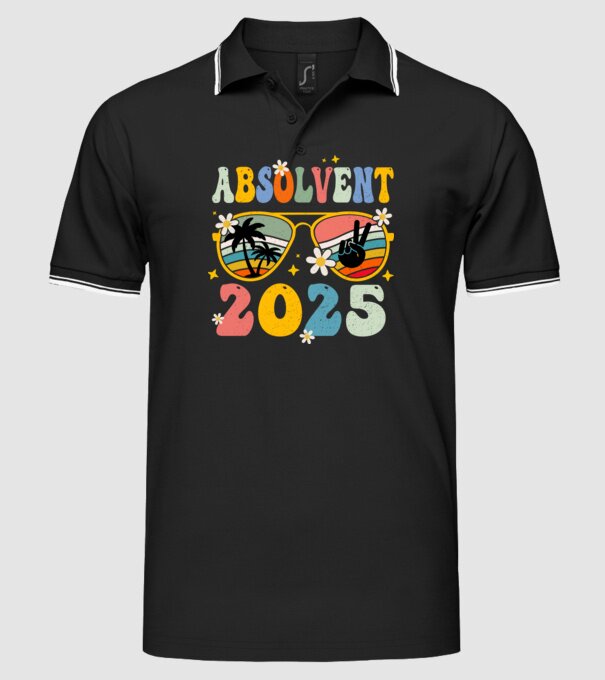 Absolvent 2025 model negru pe tricou