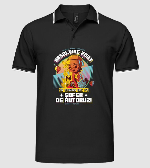 absolvire 2023 șofer de autobuz model negru pe tricou