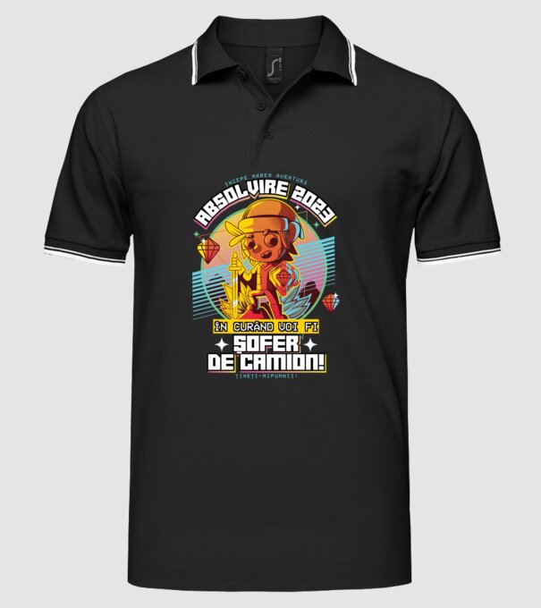 absolvire 2023 șofer de camion model negru pe tricou